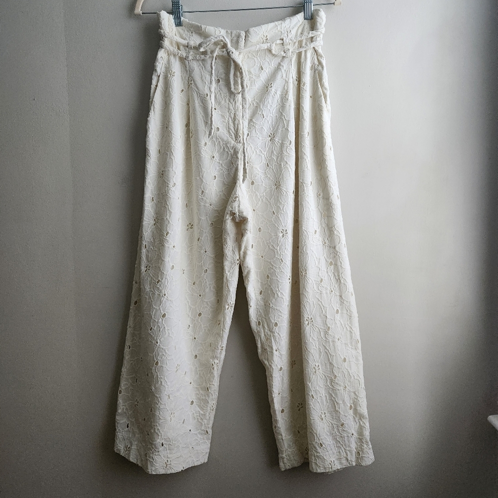 Club MONACO Wide Leg Eyelet Pants